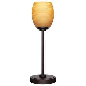 Luna 1-Light Table Lamp, Dark Granite/Cayenne Linen