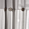 Linen Button Single Window Panel, Gray/White, 63"x40"