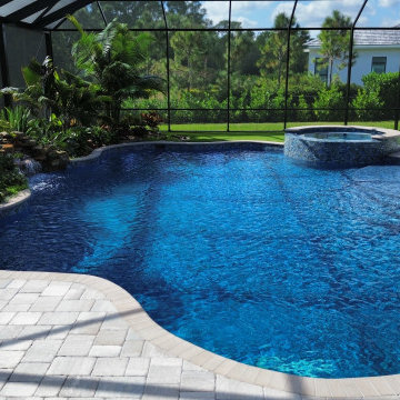 Luxury Pool & Spa Design with Tropical Landscaping | Florida Backyard