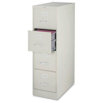 Lorell Vertical File Cabinet, 18"x26.5"x52", Light Gray