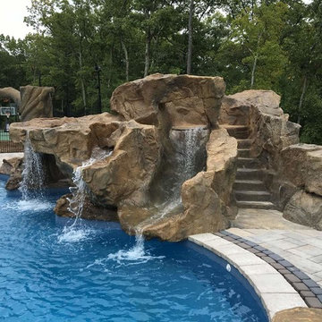 Swimming Pool Water Features & Landscape Waterfalls