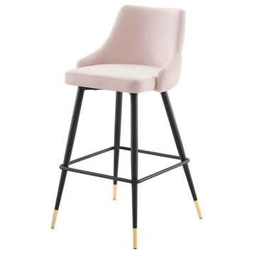 Bar Stool Chair Barstool, Velvet, Pink, Modern, Bar Pub Cafe Bistro Restaurant
