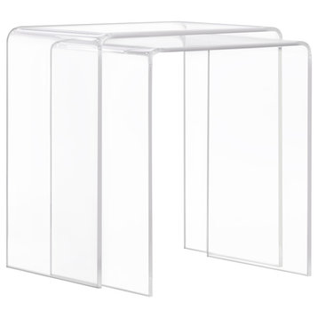 A La Carte Acrylic Nesting Tables Set of 2, Clear