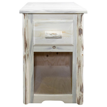 Montana End Table with Drawer, Clear Lacquer Finish