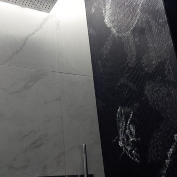 salle de bain marbre et mosaique bisazza. Lyon OUEST
