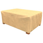 Budge - Budge All-Seasons Outdoor Ottoman Cover 18" H x 33" W x 25" L (Nutmeg) - The Budge All-Seasons Ottoman Cover provides high quality protection to your outdoor side table, ottoman or coffee table. The All-Seasons Collection by Budge combines a simplistic, yet elegant design with exceptional outdoor protection. Available in a neutral blue or tan color, this patio collection will cover and protect your square patio table cover, season after season. Our All-Seasons collection is made from a 3 layer SFS material that is both water proof and UV resistant, keeping your patio furniture protected from rain showers and harsh sun exposure. The outer layers are made from a spun-bonded polypropylene, while the interior layer is made from a microporous waterproof material that is breathable to allow trapped condensation to flow through the cover. Our waterproof ottoman covers stays secure in windy conditions. With our All-Seasons Collection you'll never have to sacrifice style for protection. This collection will compliment nearly any preexisting patio decor, all while extending the life of your outdoor furniture. This patio ottoman cover measures 18" High x 33" Wide x 25" Long.