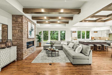 This is an example of a transitional living room in Milwaukee.
