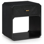 Meridian Furniture - Parker Ash Veneer Nightstand, Black - If elegant simplicity is on your checklist, then this Parker black ash veneer night stand hits the mark from all angles. A sophisticated black finish gives this night stand modern flair and refinement while its simple lines ensure a minimalist presentation in your bedroom sanctuary. An amply sized drawer for holding undergarments, tees, and unmentionables out of sight and within easy reach. Rich ash veneer adds durability and lasting beauty to the stand's design, whether purchased as a standalone piece or alongside other pieces in the Parker collection.