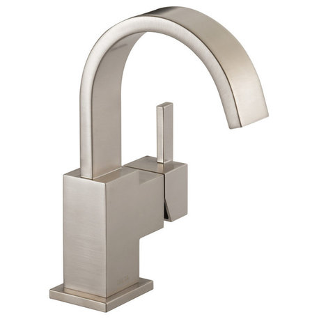 Delta 553LF Vero 1 Hole Bathroom Faucet - Brilliance Stainless