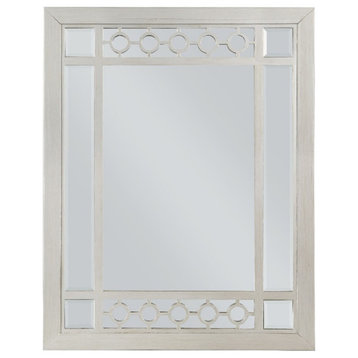 ACME Varian Vertical Rectangular Wooden Frame Mirror in Silver