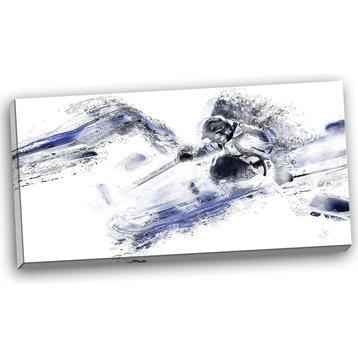 "Skiing Down Hill" Canvas Painting