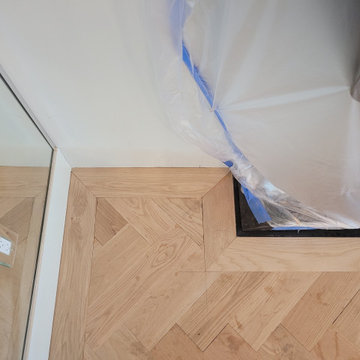 Border Corner Miter Detail — Installation Near Artwork and Mirrors, Buckhead Hig