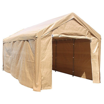 Aleko Heavy Duty Outdoor Canopy Carport Tent, 10'x20', Beige