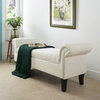 Kathy Roll Arm Entryway Accent Bench Bright White