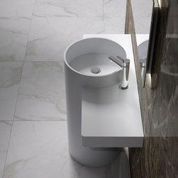 ADM Freestanding Sink DW-199 (39 x 19), Matte White - Bathroom Sinks