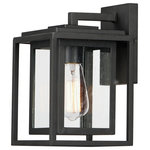 Maxim Lighting International - Cabana 1-Light Outdoor Sconce, Black - A dual framed structure creates dimension on these outdoor lighting fixtures that is both contemporary and transitional. The construction consists of'two frames of square tubing and squared components. The inner frame's Clear Seedy glass reduces glare from the light and appears dirt-free for longer periods. This is a comprehensive collection to brighten all areas of your outdoor'space, available in various sized sconces as well as hanging and post configurations.