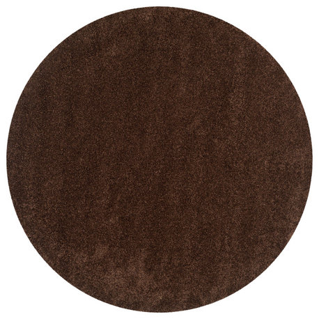 Safavieh California Shag Collection SG151 Rug, Brown, 6'7" Round