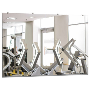 Annealed Frameless Wall Mirror Kit For Gym, Safety Backing, 36"x72"