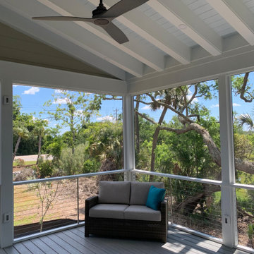 Exposed beam screen porch addition-Folly Beach, South Carolina