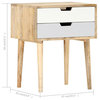 vidaXL Cabinet Accent Side End Table with Storage Drawers Solid Wood Mango