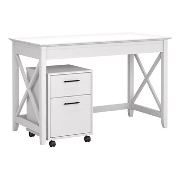 Key West 48W Writing Desk With 2 Drawer Mobile File Cabinet