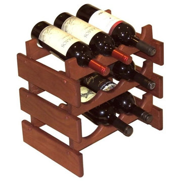Pemberly Row 3 Tier 9 Bottle Wine Rack in Mahogany