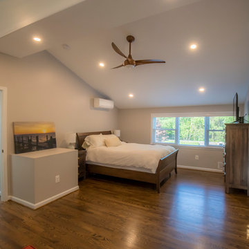Large windows bring in natural light.
