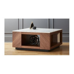 Suspend II Marble and Wood Coffee Table | CB2 - Coffee Tables