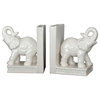 Ceramic Elephant Bookends, Set of 2