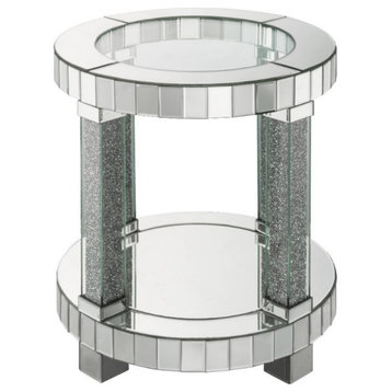 End Table, Mirrored and Faux Gems