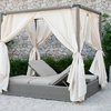 Renava Marin Modern Style Outdoor Beige Finish Canopy Sunbed