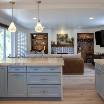 Light Blue & white shaker cabinets