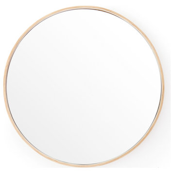 Oak Wooden Round Wall Mirror | Wireworks Glance 310