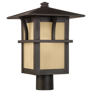 Nuvo Lighting 60/5675 Tanner 1 Light Outdoor Post Fixture With Honey Stained Glass for sale online 
