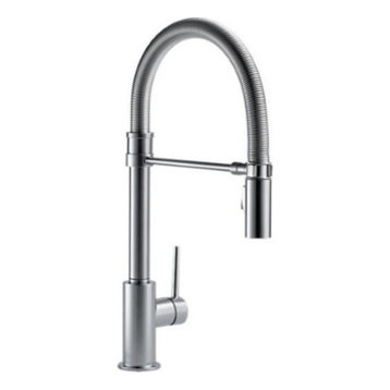 Delta Trinsic Pull-Down Kitchen Faucet With Spring Spout, Arctic Stainless