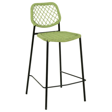 Lucy Green Dyed Cord Outdoor Counter Stool - Green
