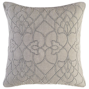 Dotted Pirouette by C. Olson for Surya Down Pillow, Gray, 18'x18'