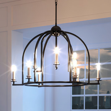 Luxury Colonial Chandelier, Midnight Black, UHP3064