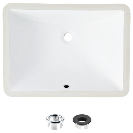 STYLISH 18" Rectangular Undermount Ceramic Ceramic Bathroom Sink With 2 Finishes