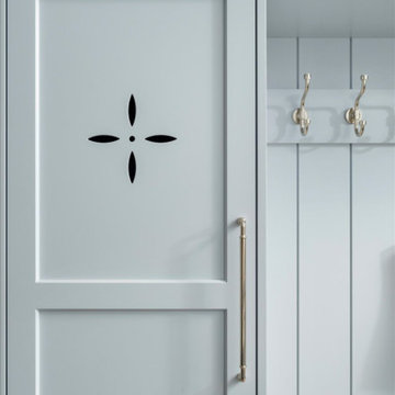 Mudroom – Custom Locker Doors and Storage Hooks