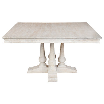 The Della Dining Table, 54", Off-White, French Country, Square