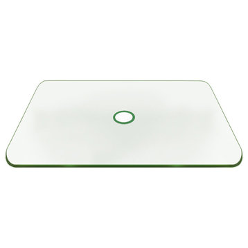38"x60" Rectangle Aquatex Patio Glass Table Top With 4" Radius Corner 1/4