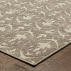 Hermosa Indoor and Outdoor Distressed Leaf Gray and Ivory Rug, 7'10"x10'10"