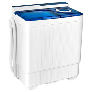 Costway 26lbs Portable Semi-automatic Washing Machine Built-in Drain Pump Blue