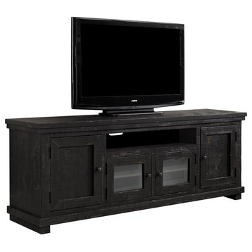 Willow Entertainment 74" Console, Distressed Black