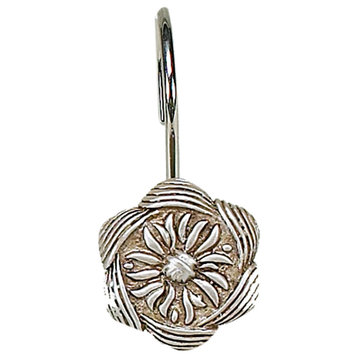 Carnation Home Fashions Shower Curtain Hooks, Silver