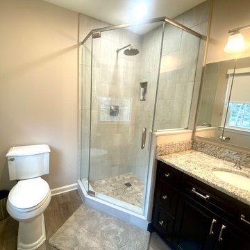 Medford Master Bath features Corner Shower
