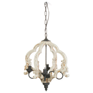 SWithun Chandelier, Antique White and Gold