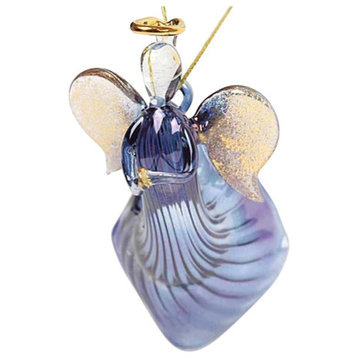GlassOfVenice Murano Glass Angel Christmas Ornament - Blue