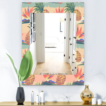 Designart Tropical Mood Pineapple 4 Bohemian Eclectic Frameless Vanity Mirror, 2
